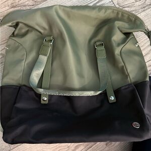 Green and Black Travel Tote Bag